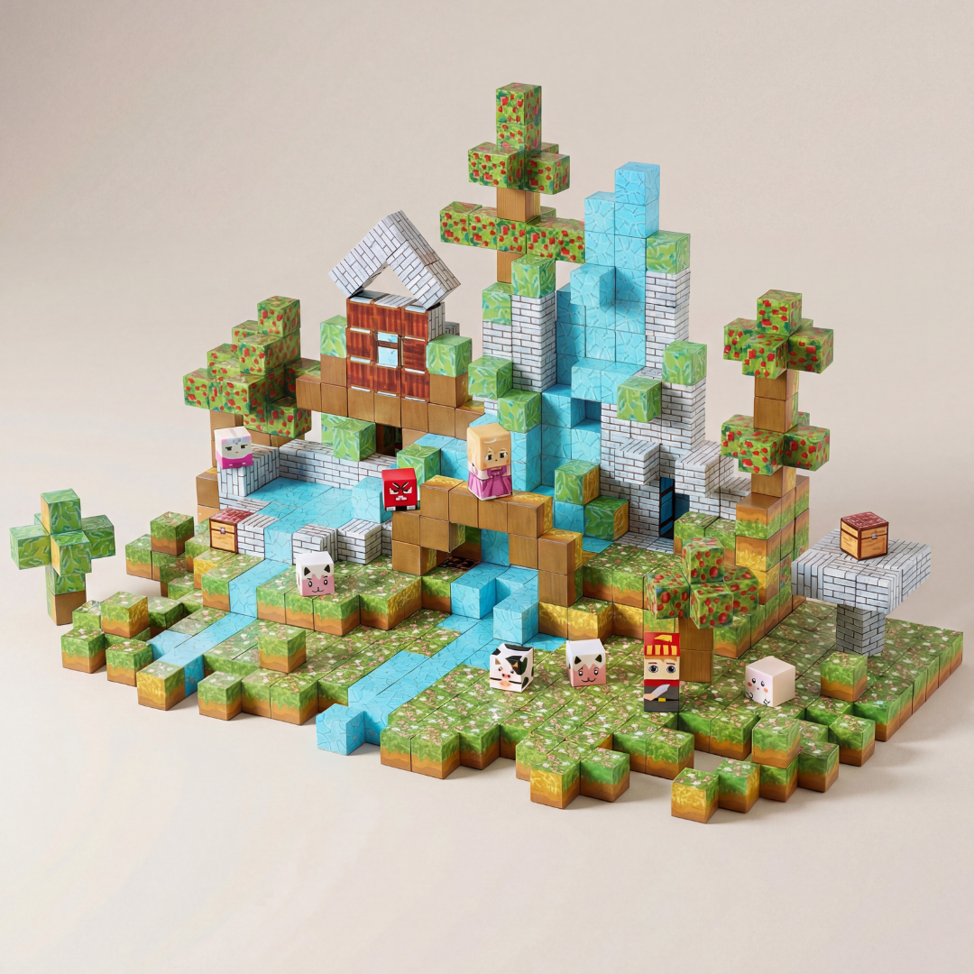 Montessori Montessori Forest Fortress Magnetic Building 150pc Blocks